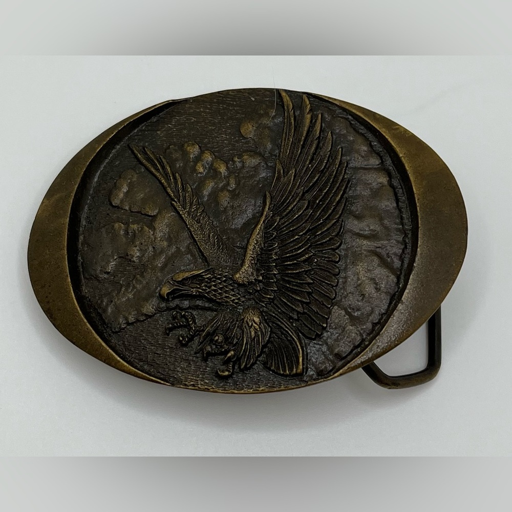 Vintage Men's American-Made Eagle Belt Buckle - Indiana Metal Craft - 1982